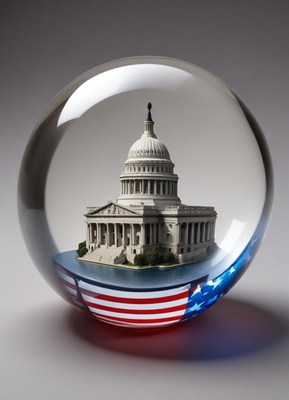 Unique glass sphere featuring the capitol building design