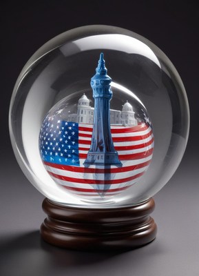 Snow globe depicting a patriotic american monument