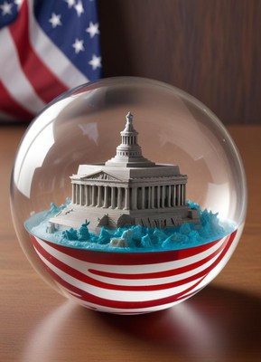 Capitol snow globe in patriotic colors