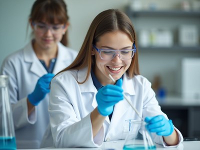 Scientists conducting experiments in a laboratory setting