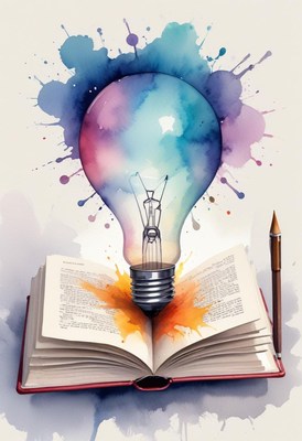 Creative illumination emerges from an open book