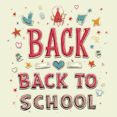 Back to school design with fun illustrations and colors