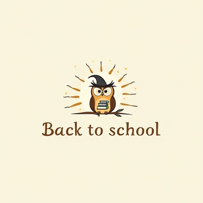 Cute owl illustration promoting back to school theme