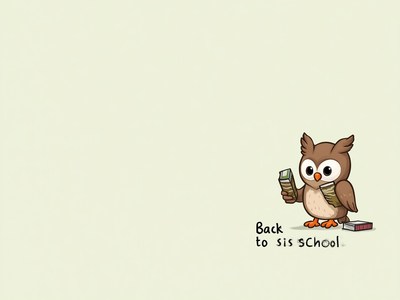 Cute owl holding books for school preparation