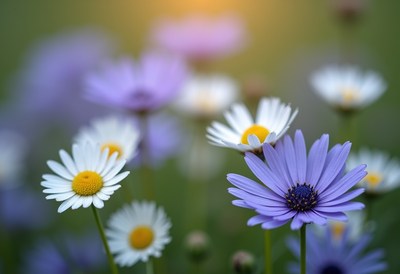 Colorful spring flowers blooming in a vibrant garden