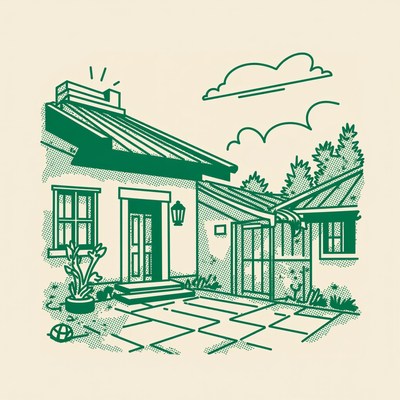 Charming residential house with a lush garden