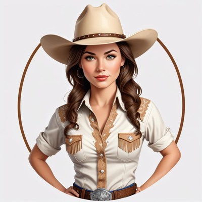 Woman in cowboy attire showing confidence and style