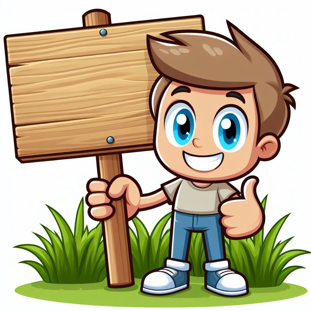 Boy holding wooden sign with thumbs up Boy holding wooden sign with thumbs up