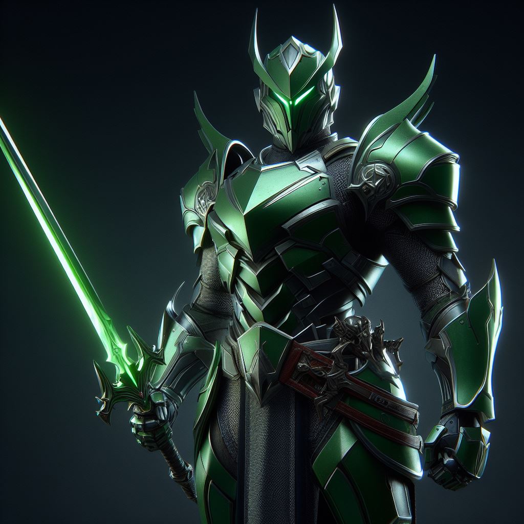 Green knight in armor Green knight in armor