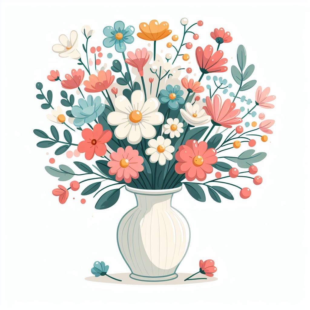 Colorful flower bouquet in vase Colorful flower bouquet in vase