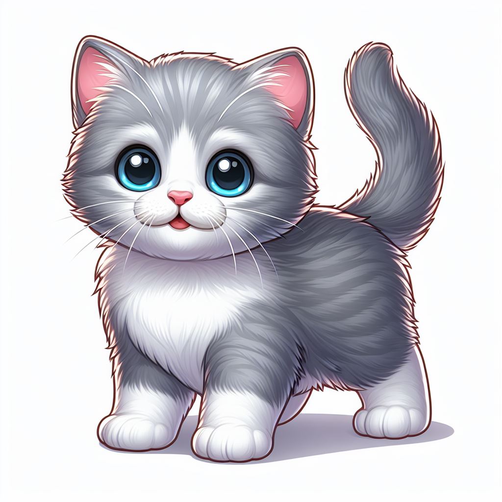 Cute grey and white kitten Cute grey and white kitten