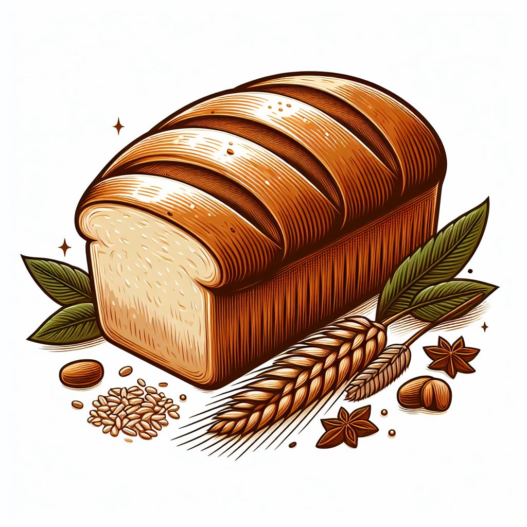Loaf of bread with wheat and spices Loaf of bread with wheat and spices