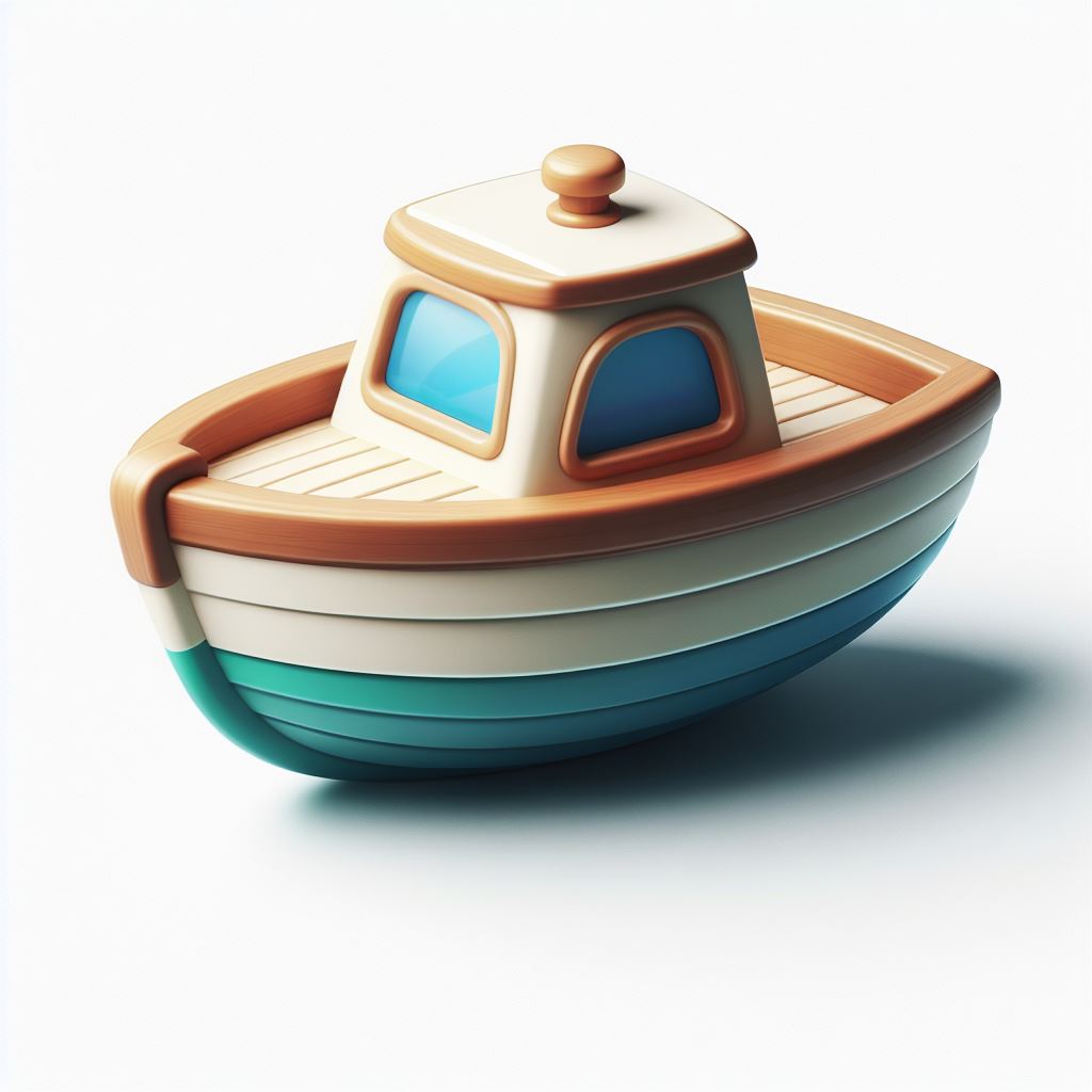 Toy boat on white background Toy boat on white background