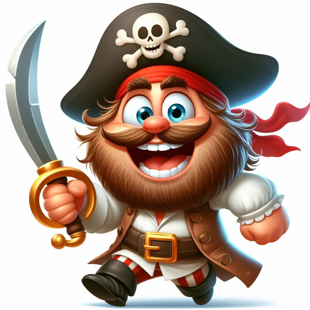 Smiling pirate with sword Smiling pirate with sword
