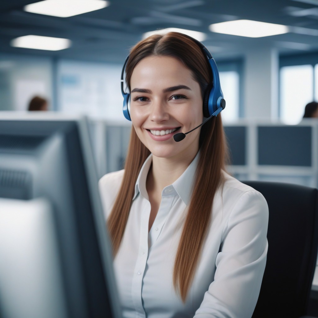 Customer service representative at work Customer service representative at work