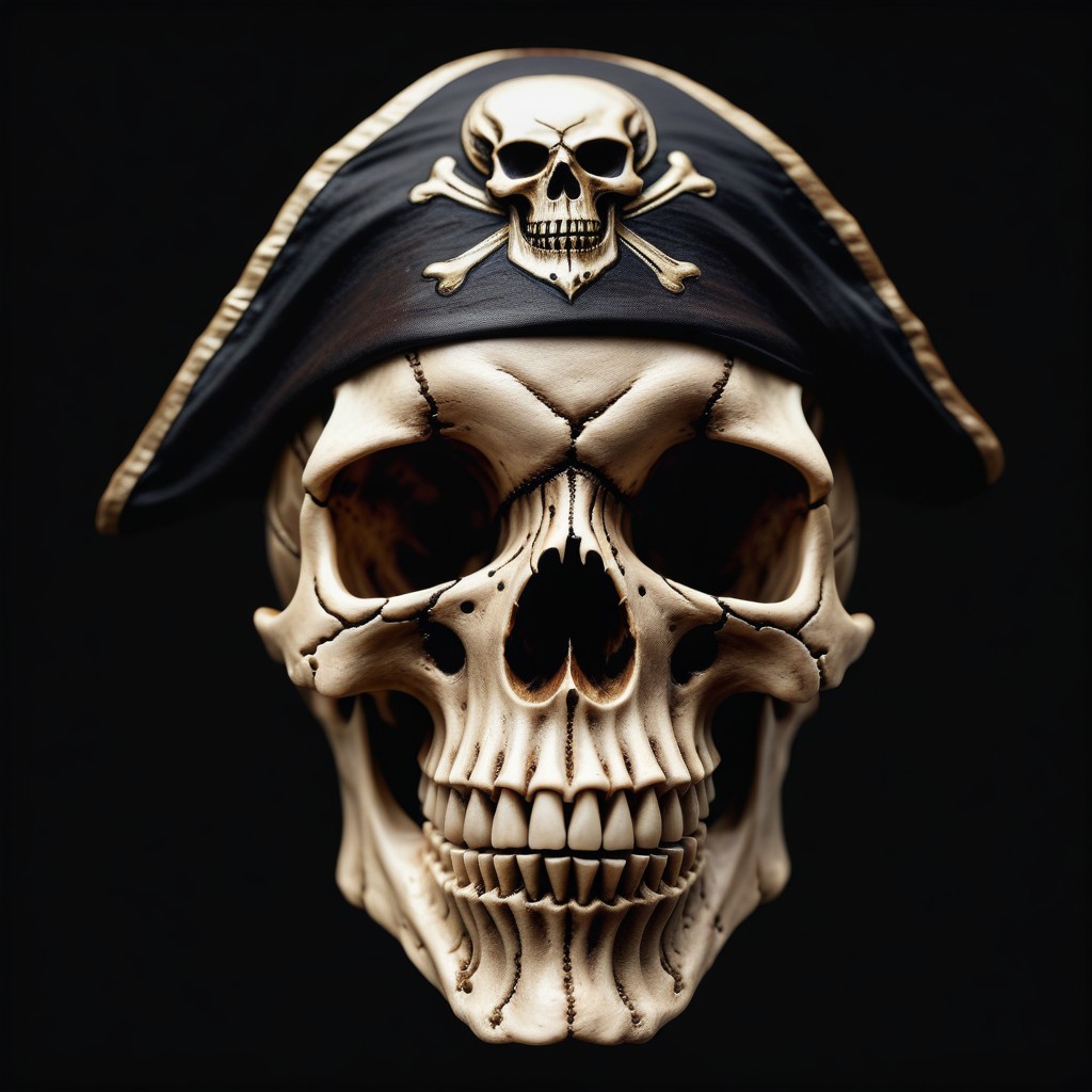 Skull wearing pirate hat Skull wearing pirate hat