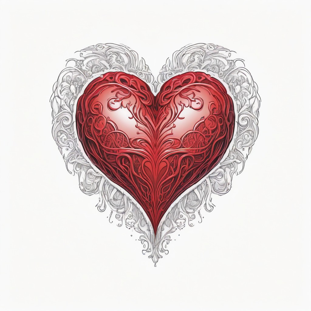 Ornate red heart illustration Ornate red heart illustration