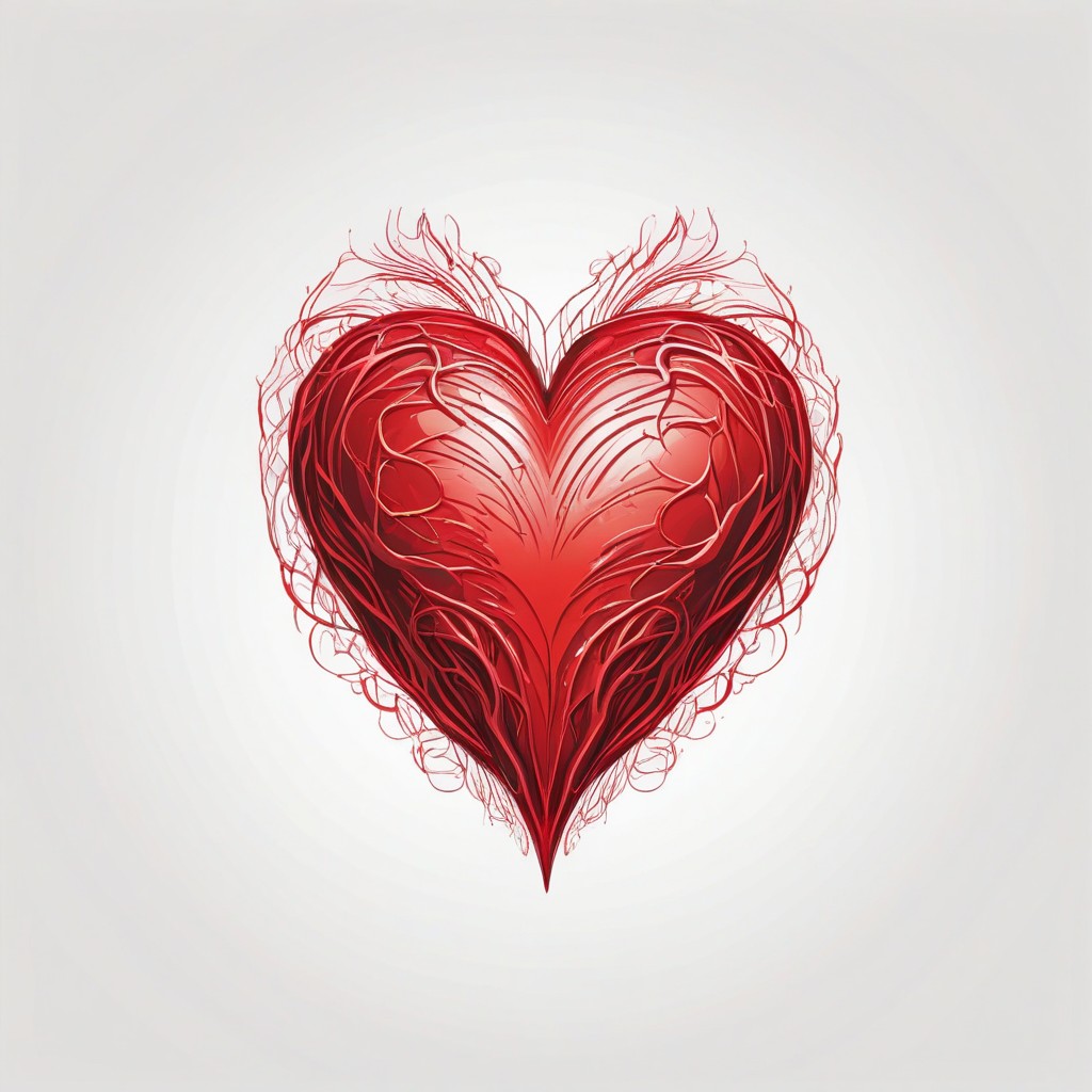 Red heart with intricate vines Red heart with intricate vines