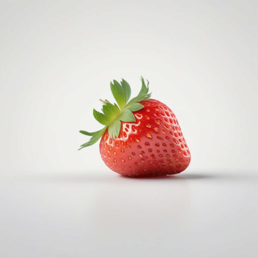 Single red strawberry on white background Single red strawberry on white background