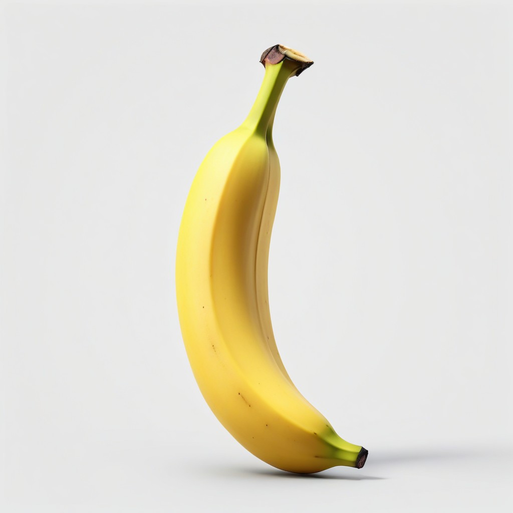 Single yellow banana on white background Single yellow banana on white background