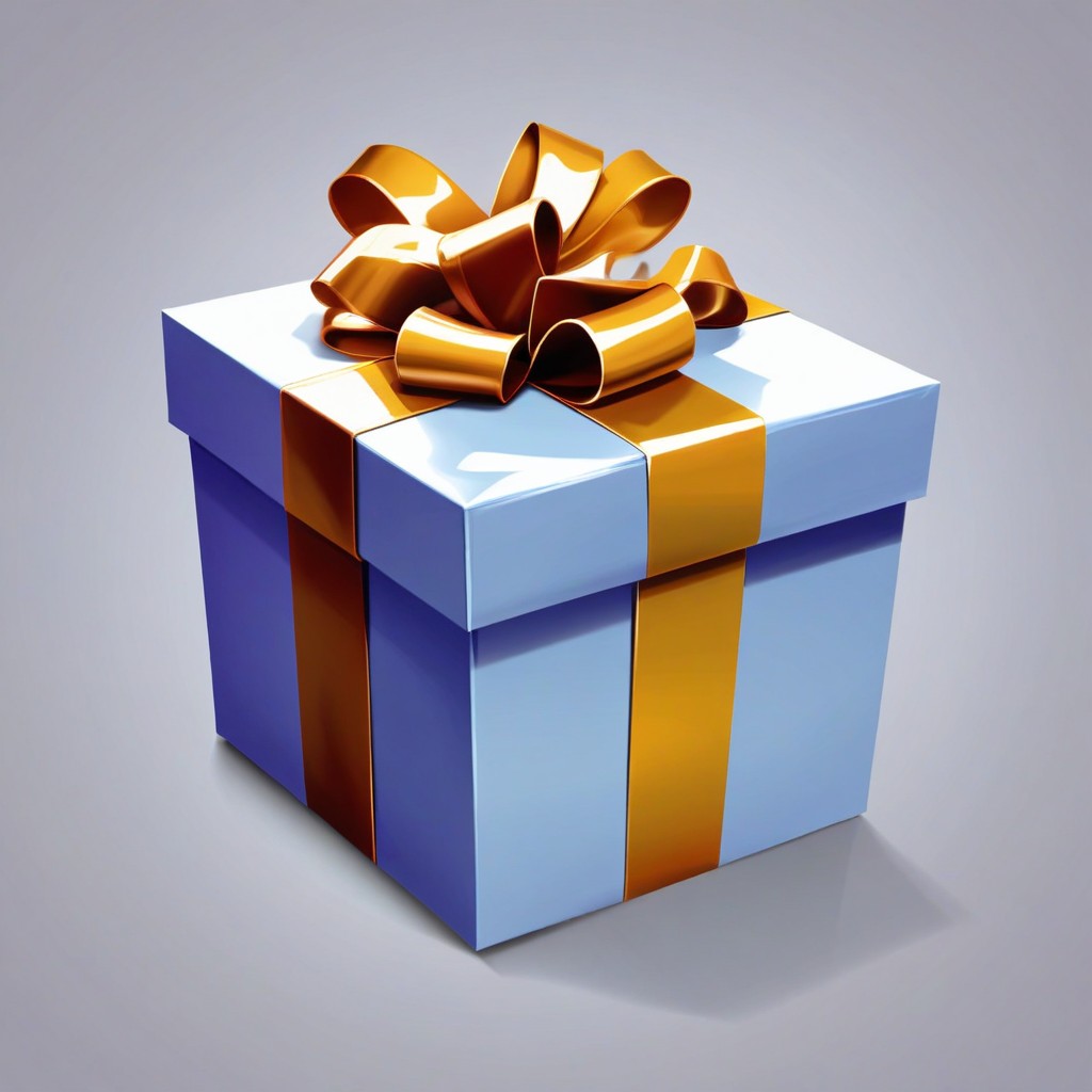 Blue gift box with gold bow Blue gift box with gold bow