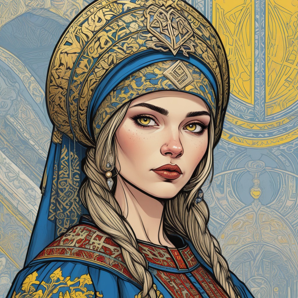 Woman in elaborate headwear Woman in elaborate headwear