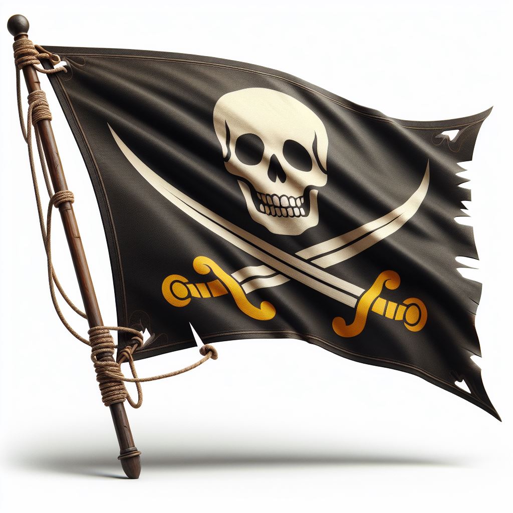 Pirate skull and crossbones flag waving Pirate skull and crossbones flag waving