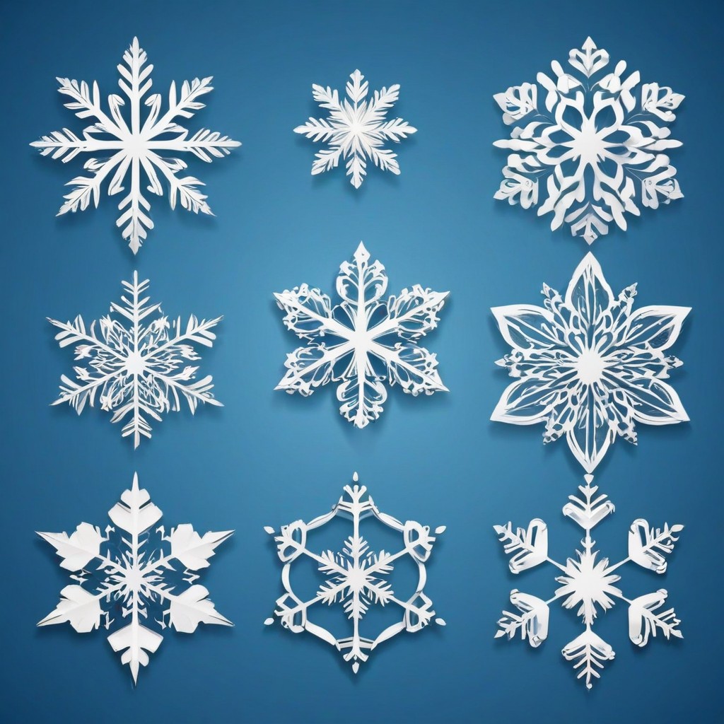 Nine paper snowflake designs Nine paper snowflake designs