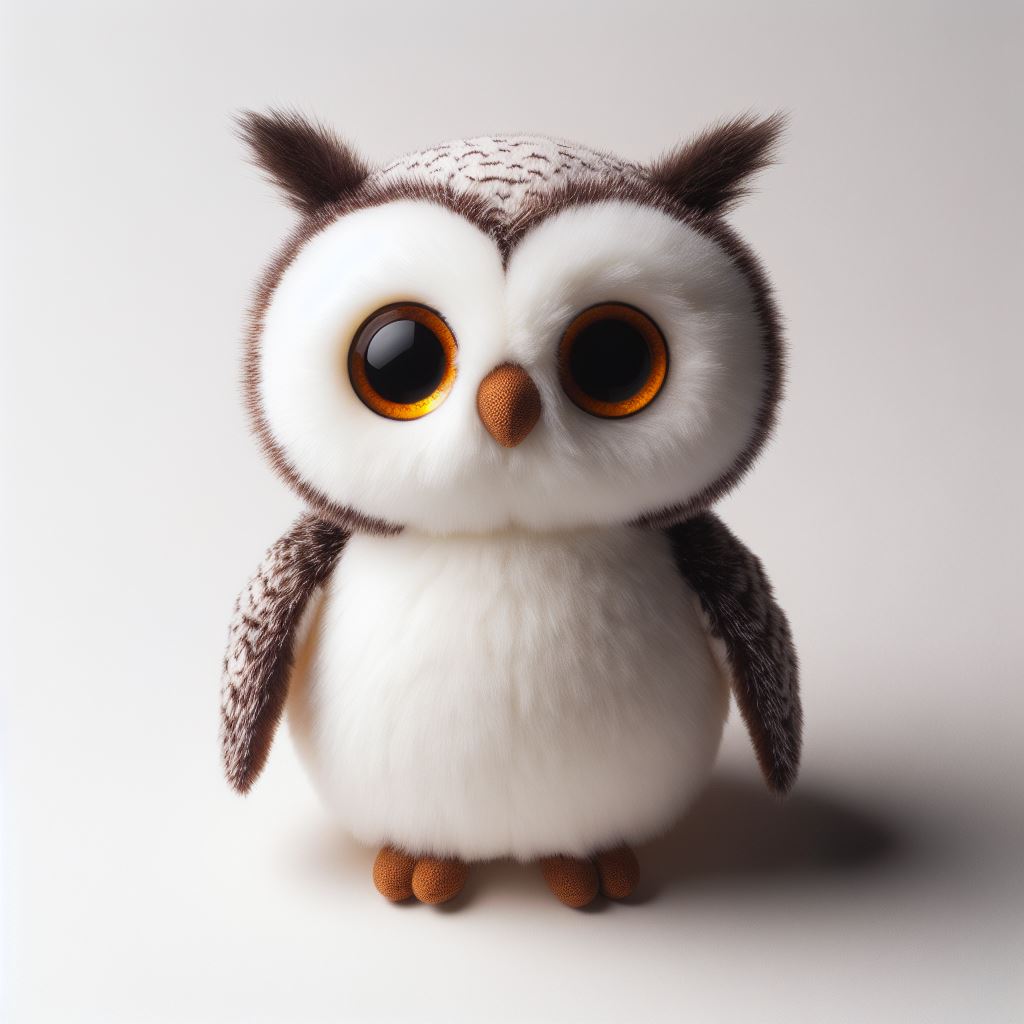 Plush owl toy on white background Plush owl toy on white background