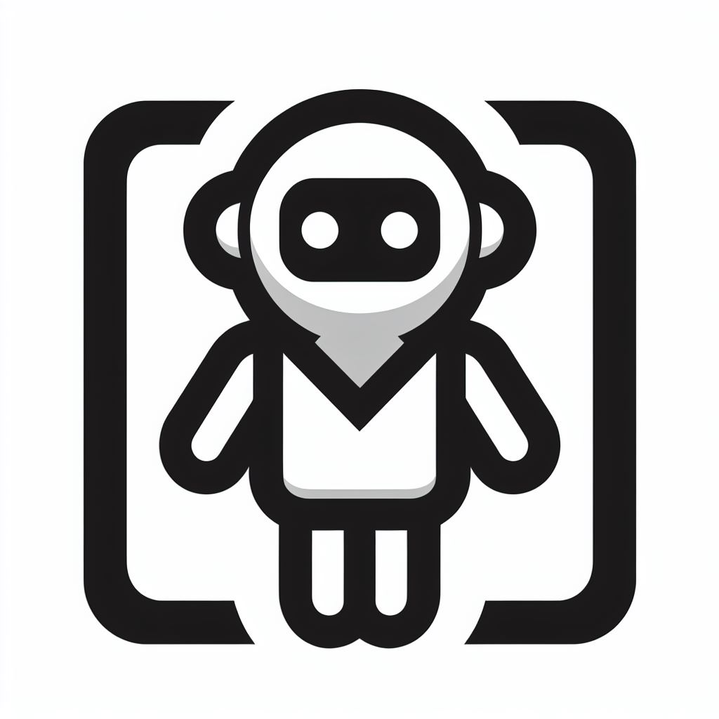 Robot standing in a square frame Robot standing in a square frame