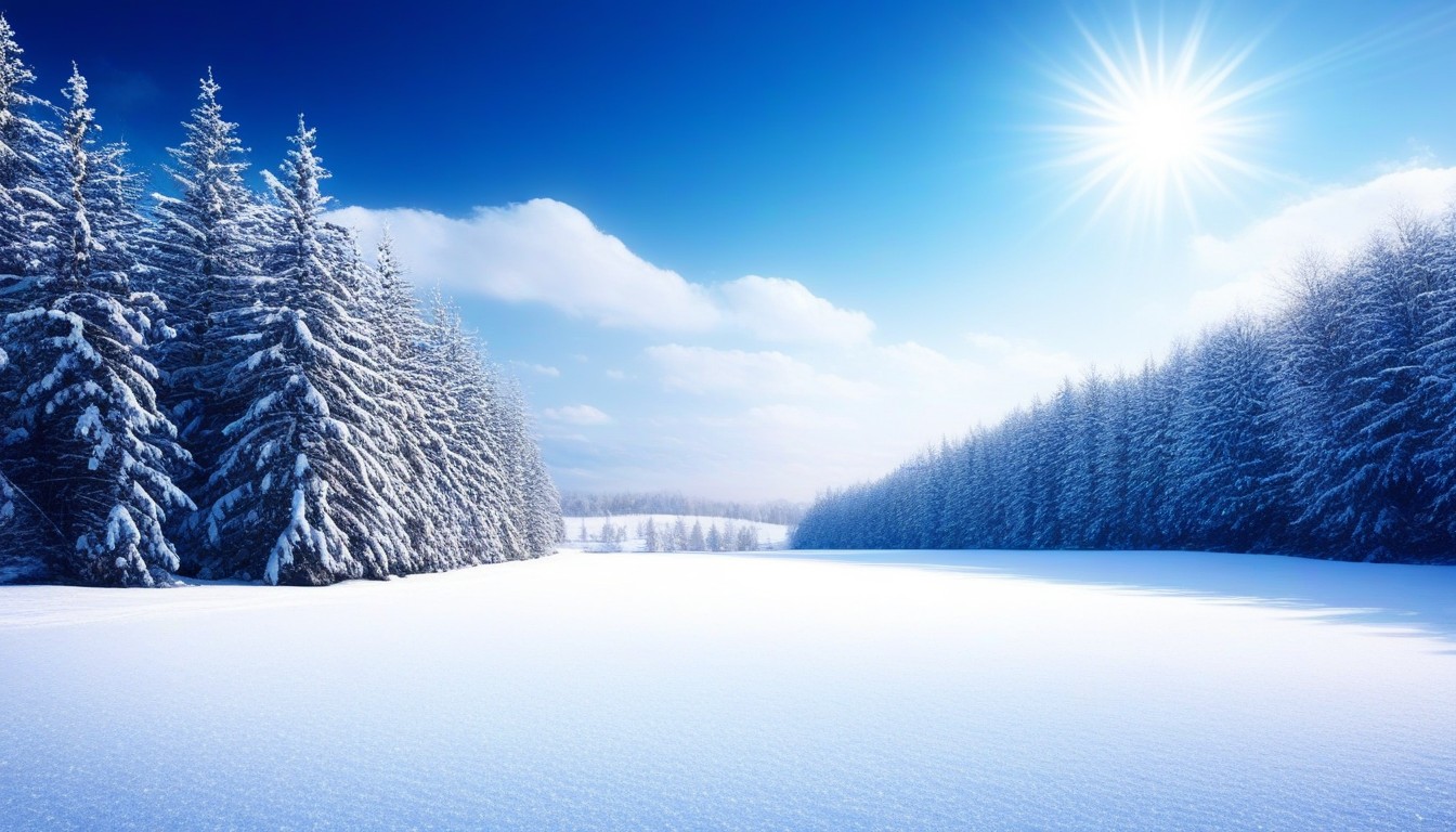 Sunny winter day in the forest Sunny winter day in the forest