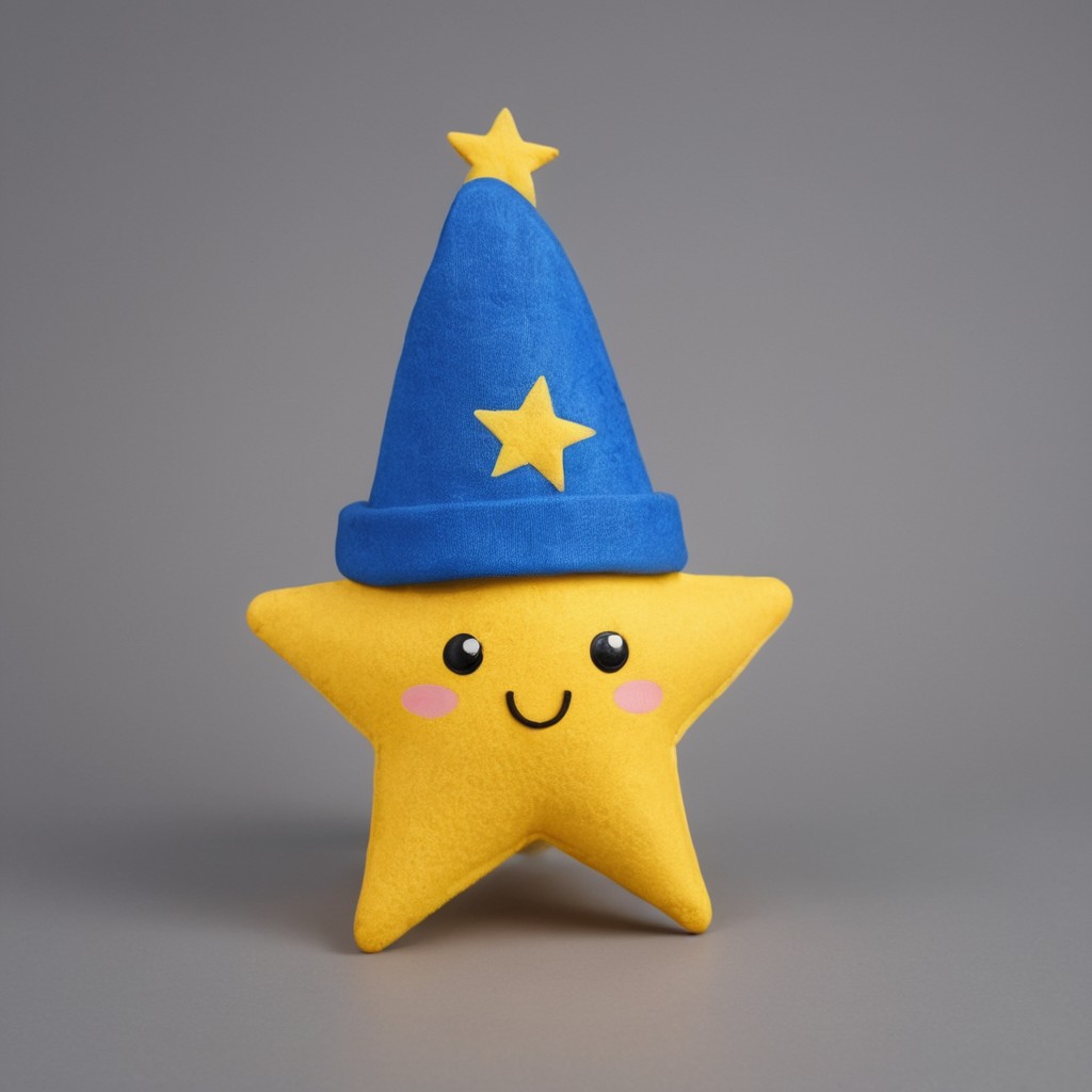 Yellow star with blue hat Yellow star with blue hat