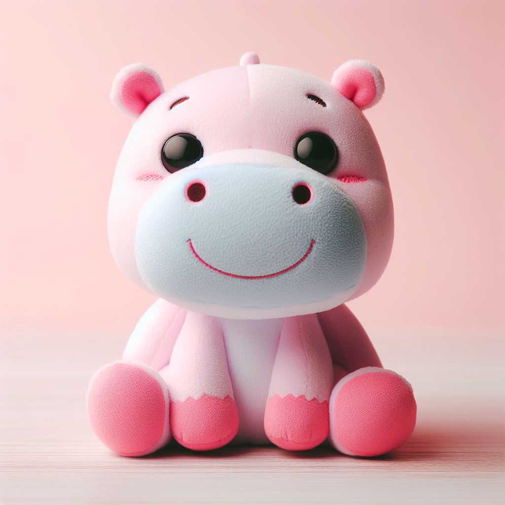 Pink plush hippopotamus toy Pink plush hippopotamus toy