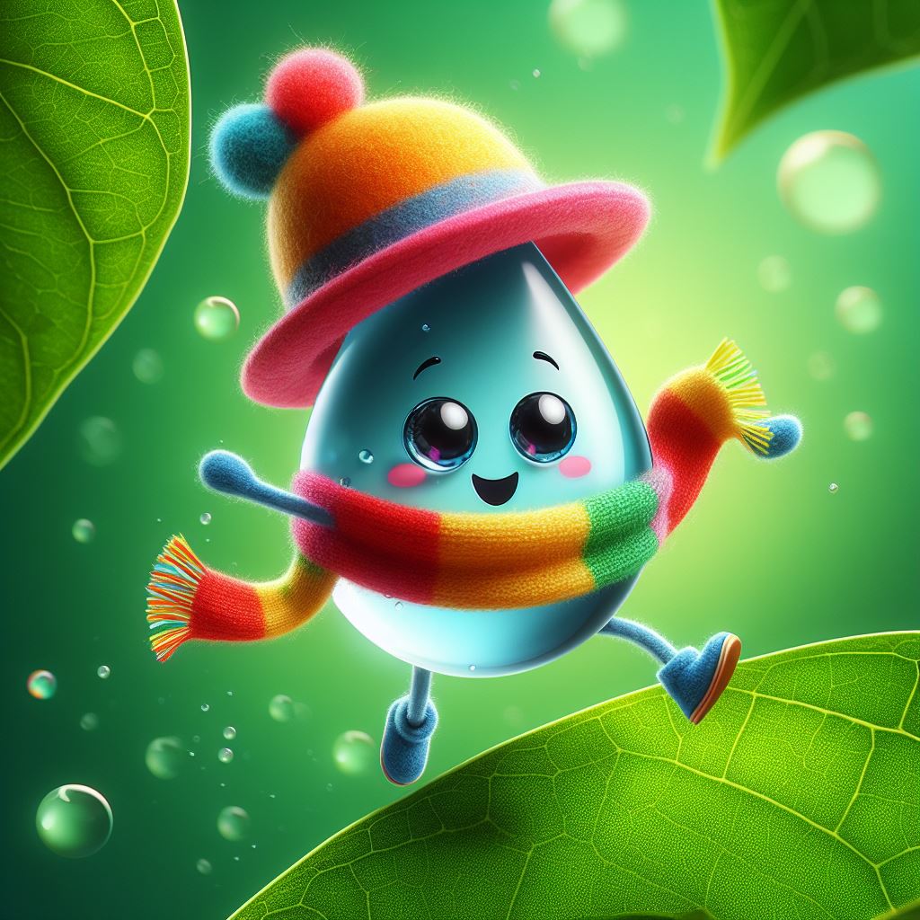 Water drop character in winter hat Water drop character in winter hat