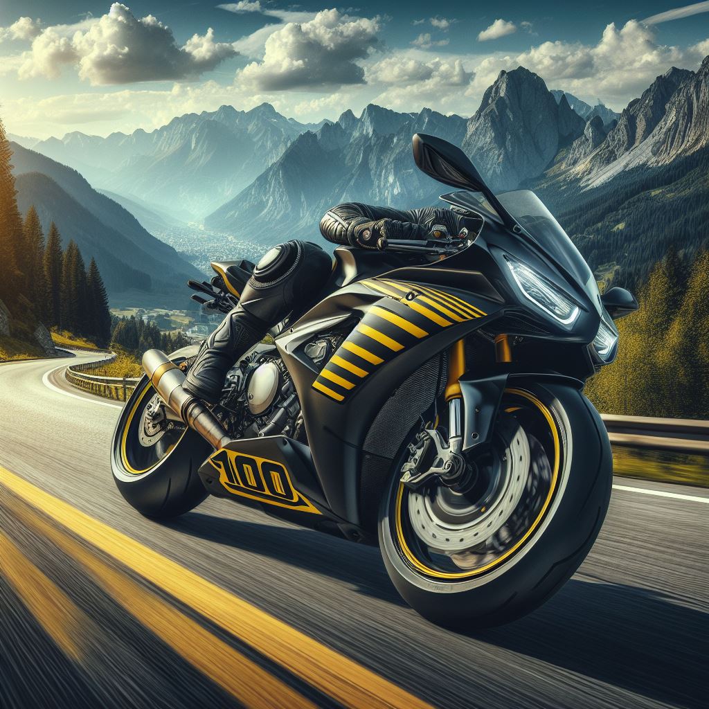 Motorcycle ride through mountain pass Motorcycle ride through mountain pass