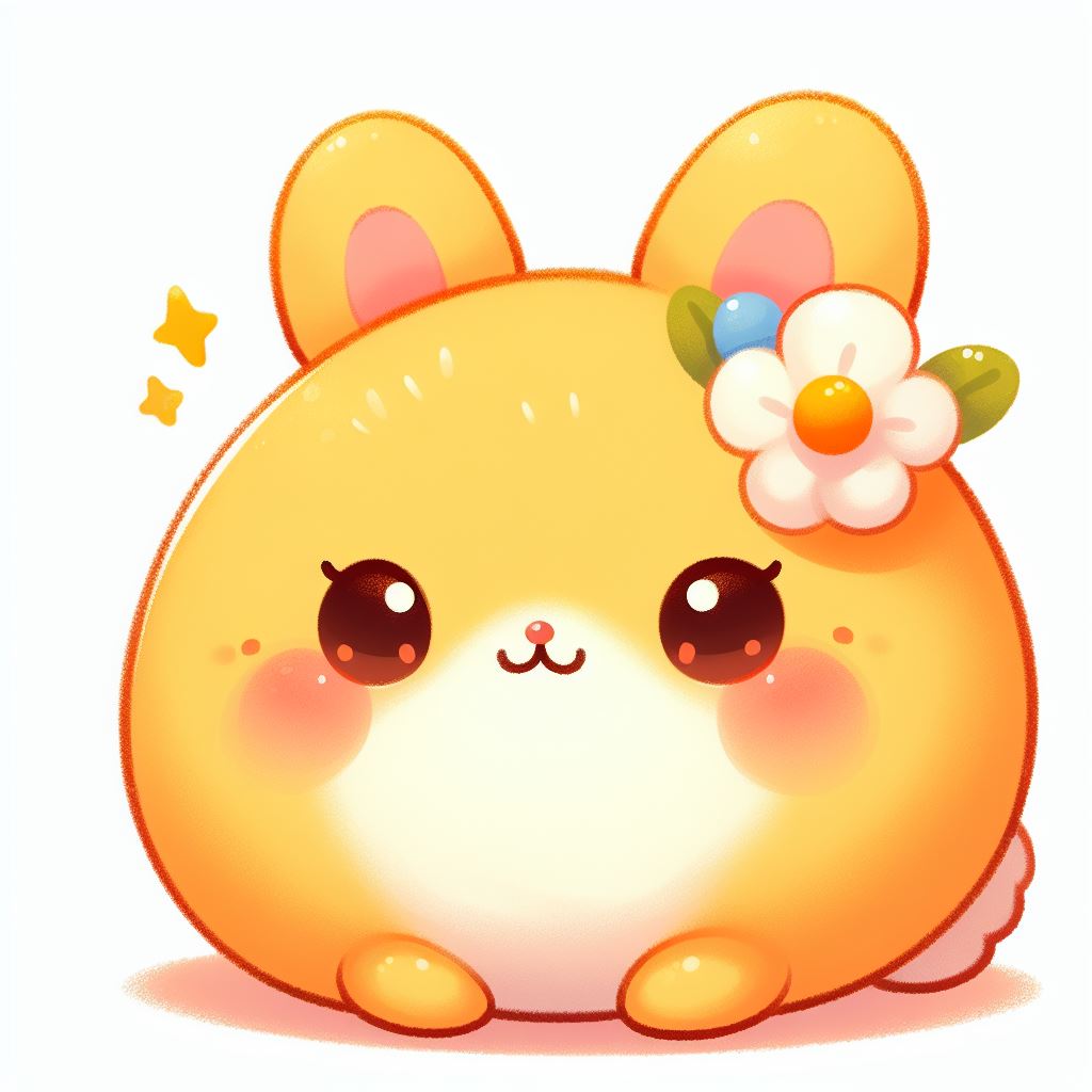 Cute yellow bunny with flower Cute yellow bunny with flower