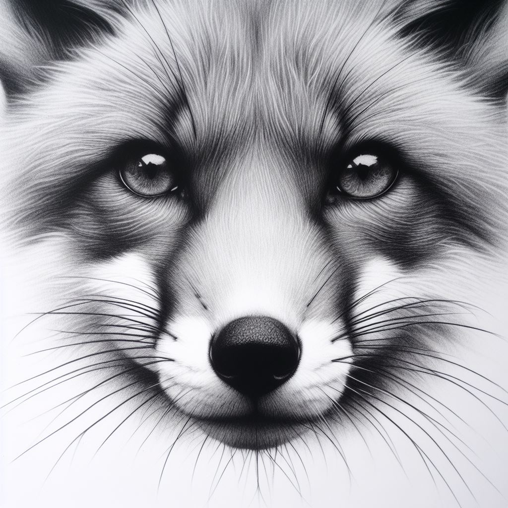 Fox face pencil drawing Fox face pencil drawing