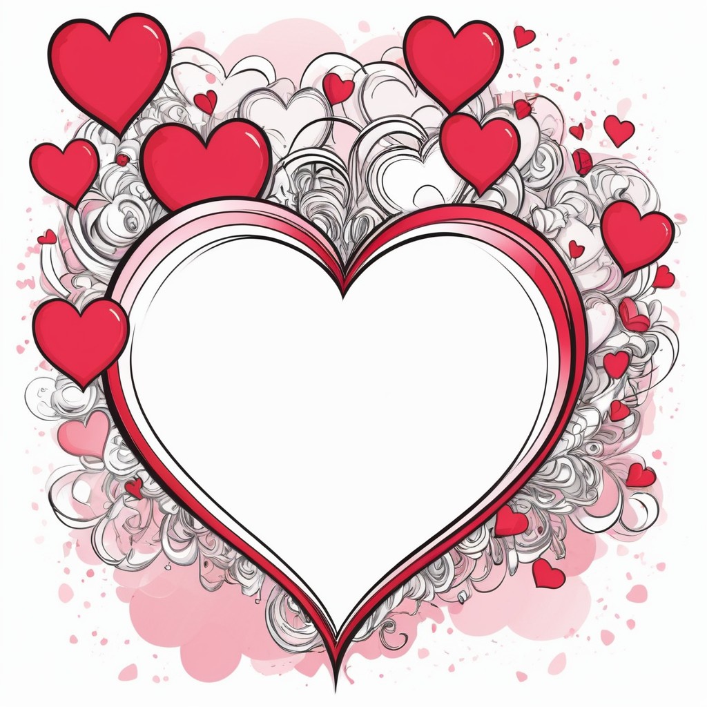 Red heart frame with swirls Red heart frame with swirls