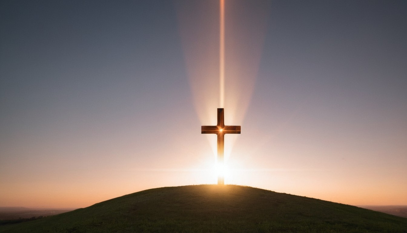 Cross silhouette at sunset Cross silhouette at sunset