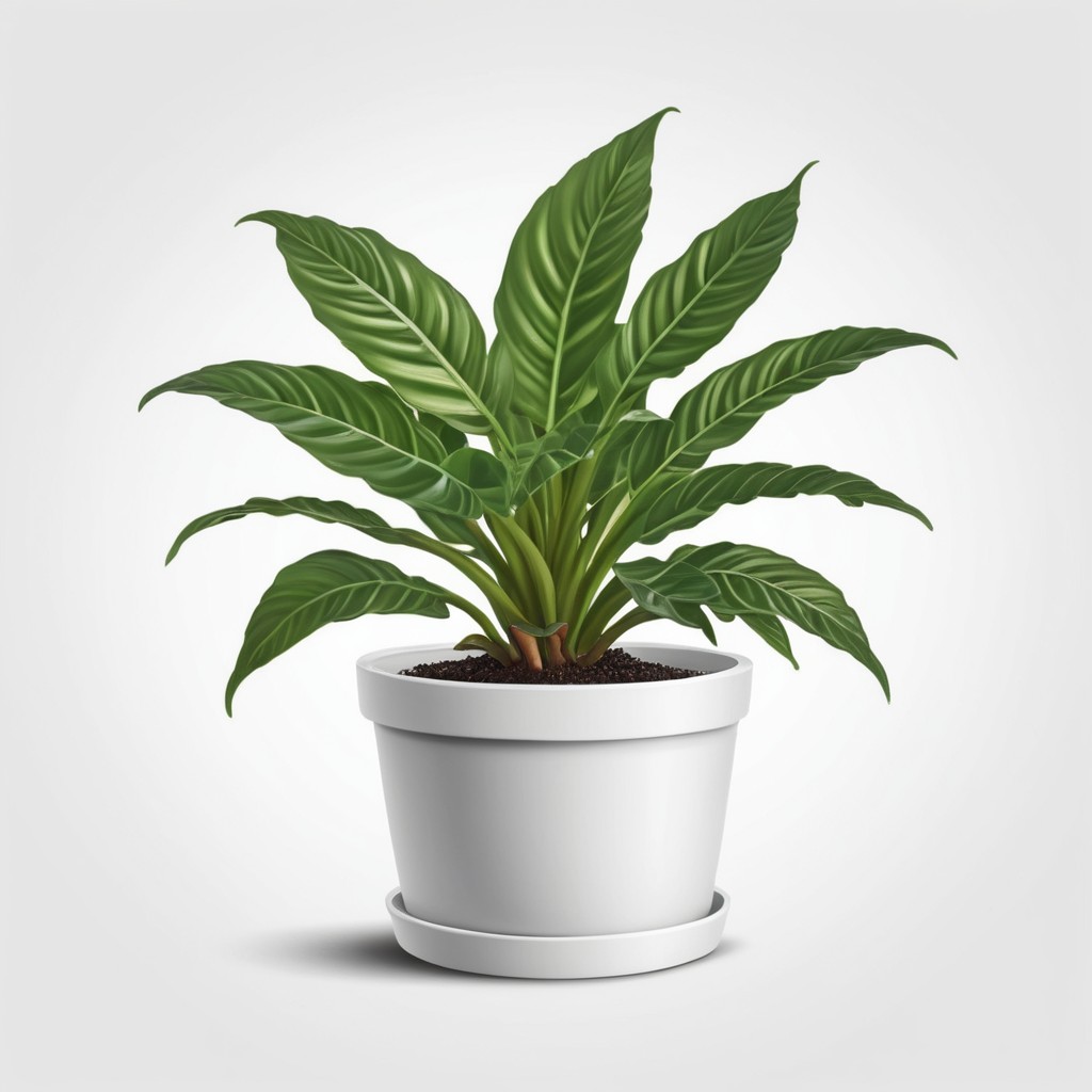 Peace lily plant in white pot Peace lily plant in white pot