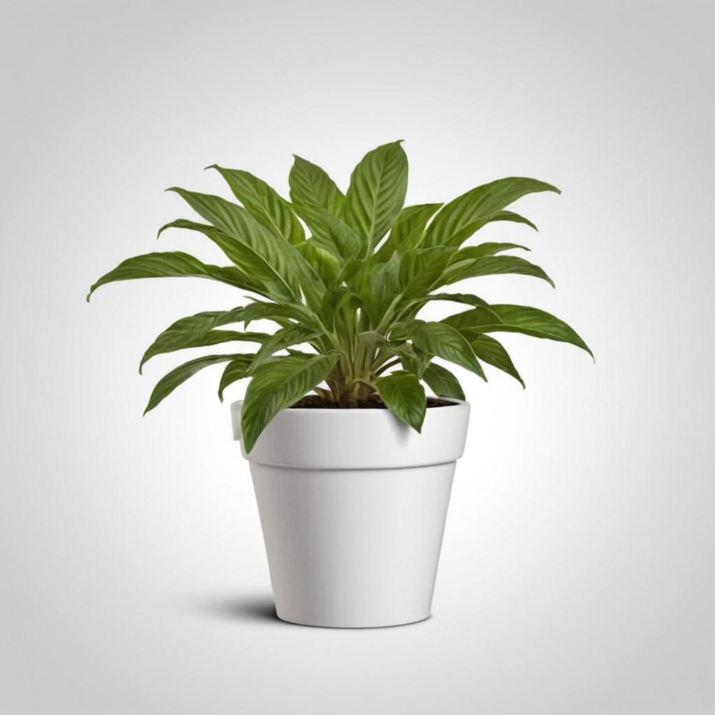 Green plant in white pot Green plant in white pot