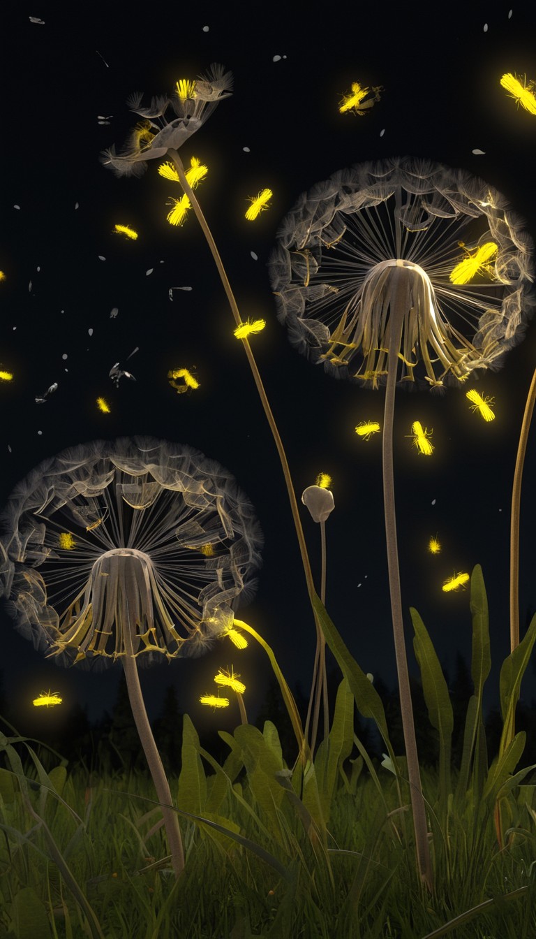 Dandelion seeds in the night Dandelion seeds in the night