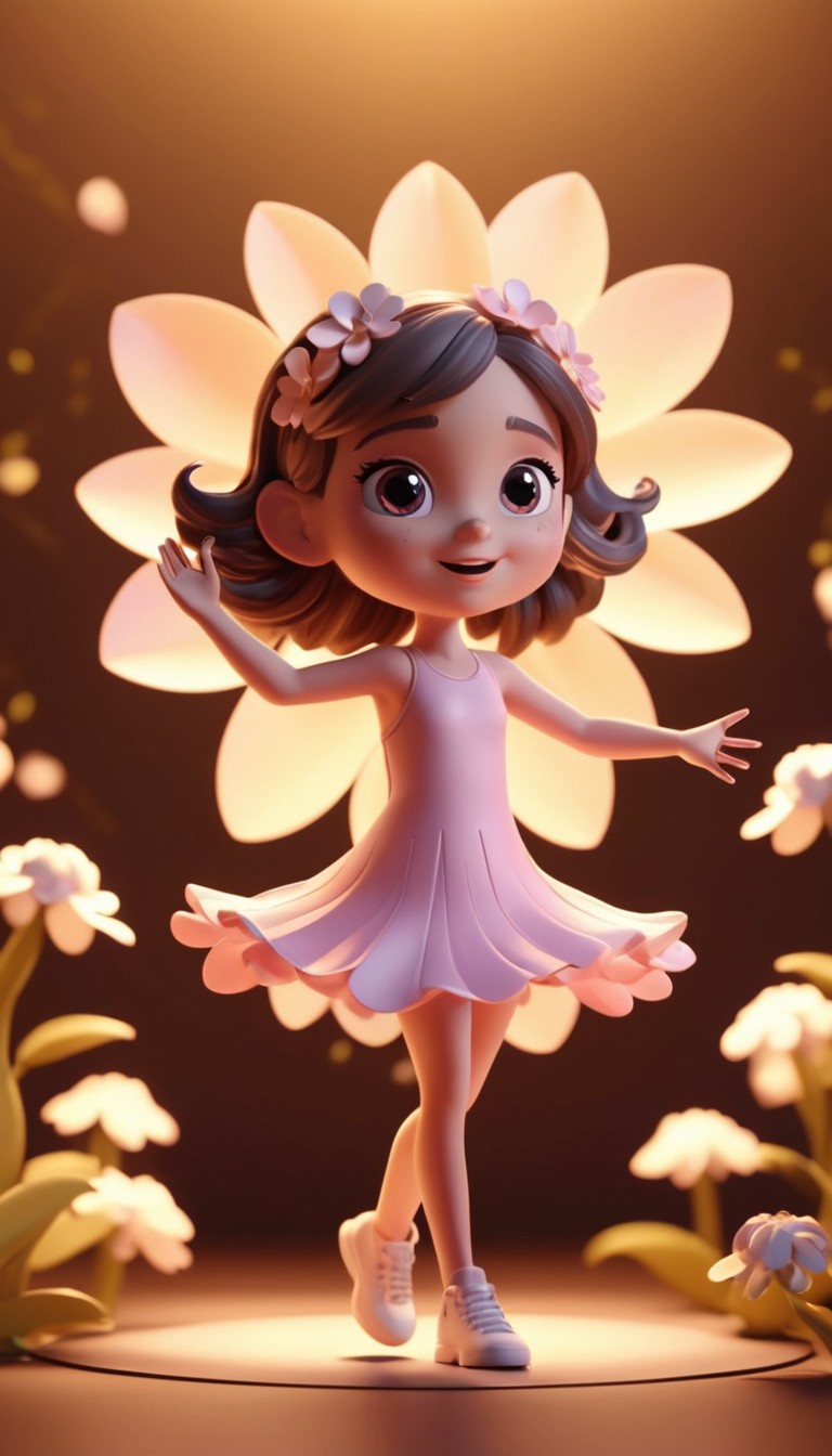 3d animated girl in a flower 3d animated girl in a flower