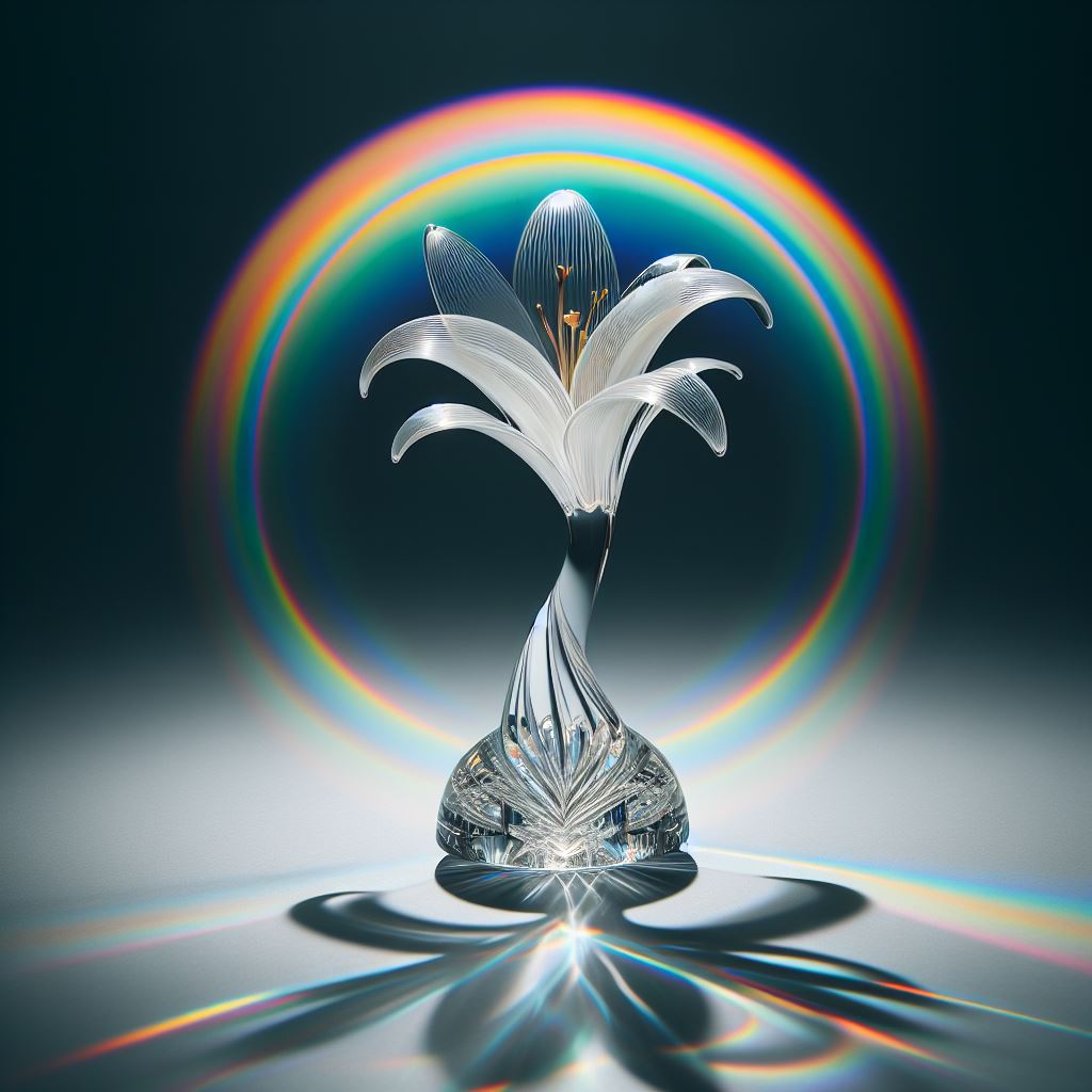 Crystal flower with rainbow Crystal flower with rainbow