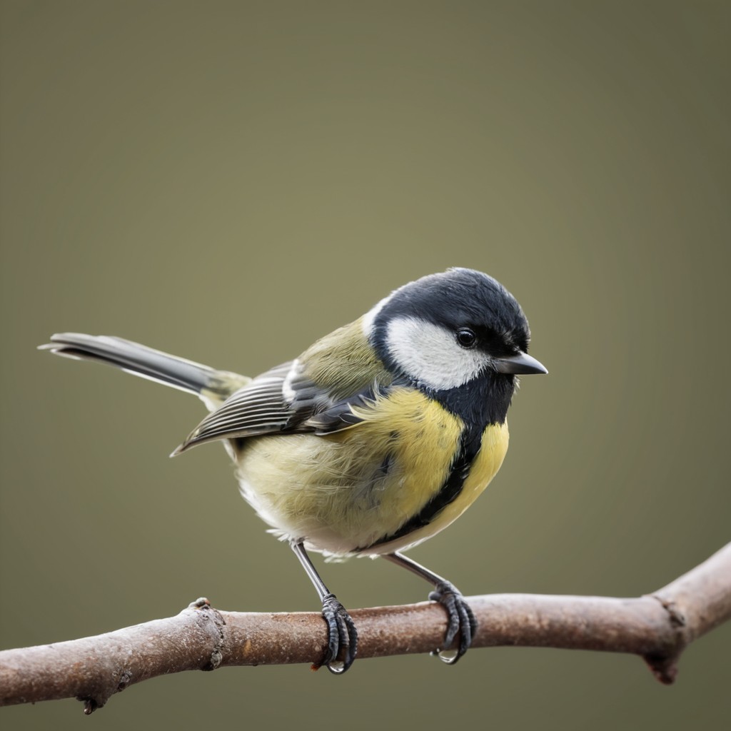Great tit perched on a branch Great tit perched on a branch