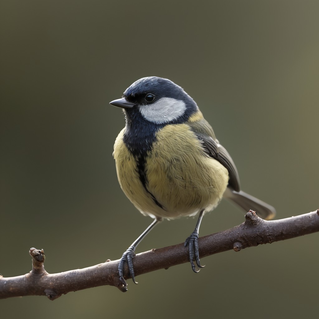 Great tit perched on a branch Great tit perched on a branch