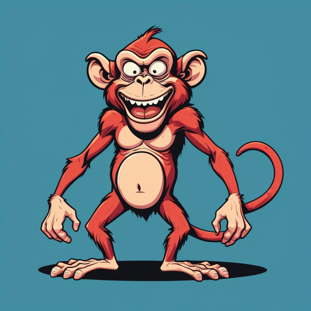 Cartoon red monkey illustration Cartoon red monkey illustration