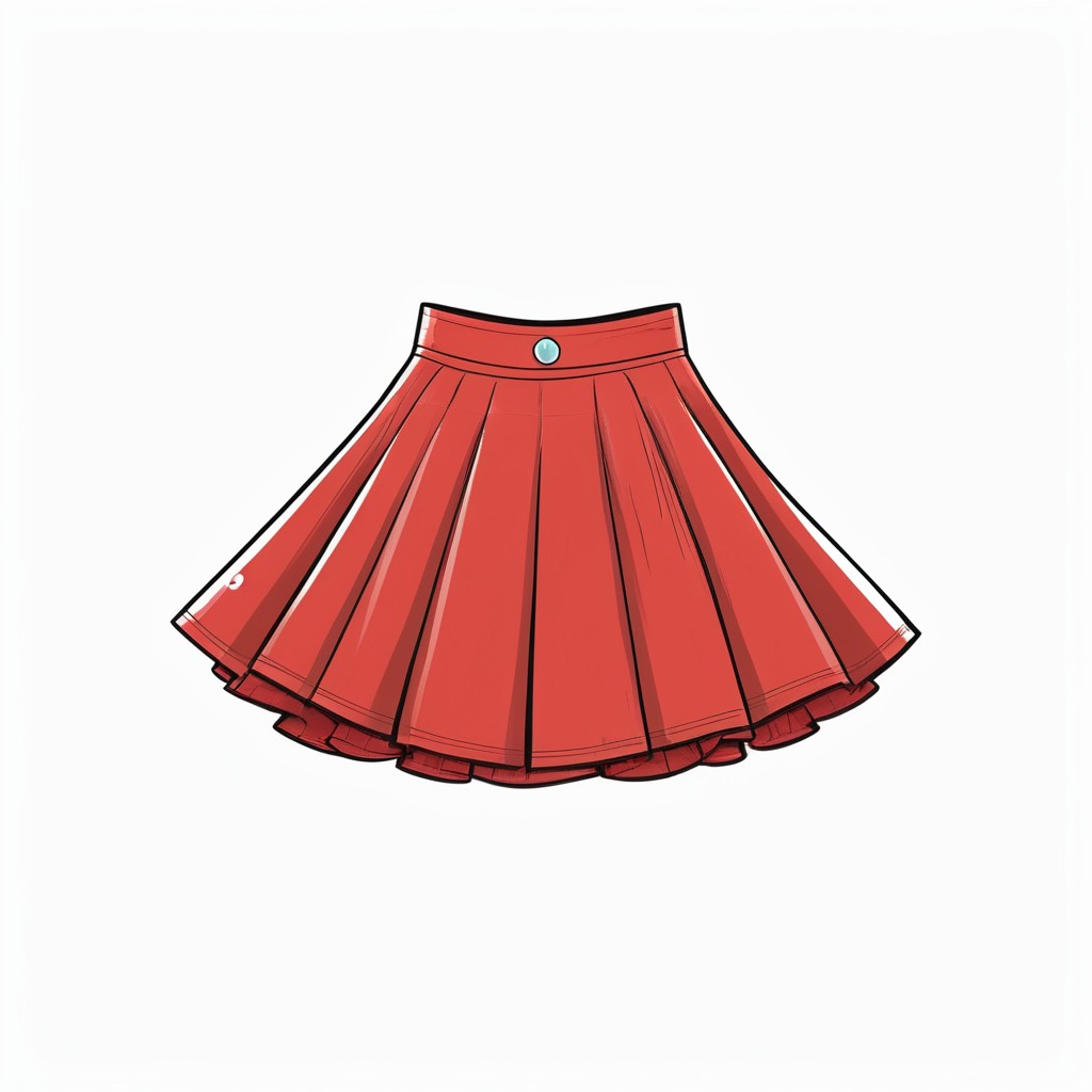 Red pleated skirt illustration Red pleated skirt illustration