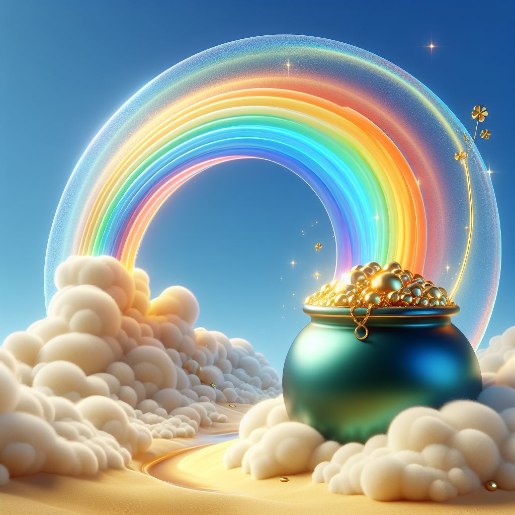 Pot of gold at the end of the rainbow Pot of gold at the end of the rainbow