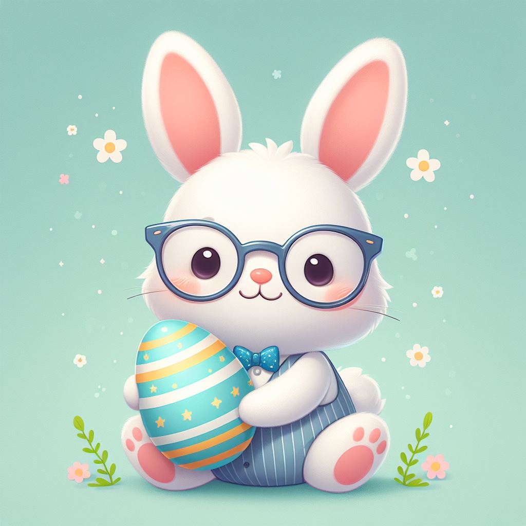 Easter bunny holding egg Easter bunny holding egg